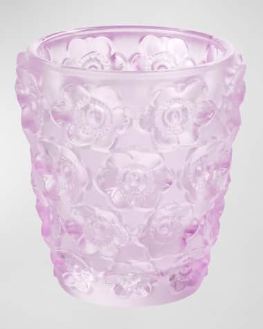Lalique Anemones Votive Candleholder, Pink Luster