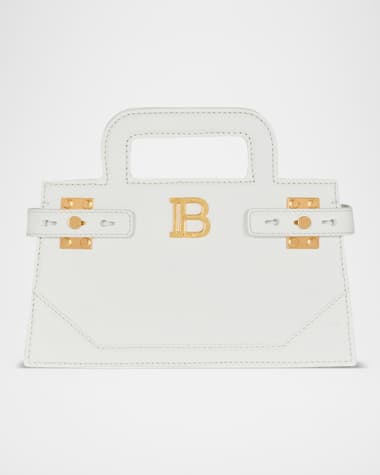 Balmain BBuzz Small Top-Handle Bag in Grained Leather