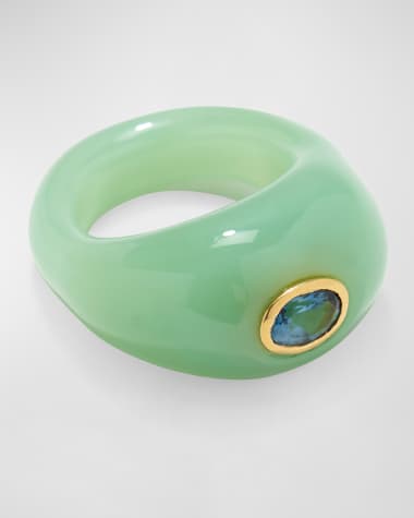 Lizzie Fortunato MONUMENT RING IN SAGE, SIZE 7
