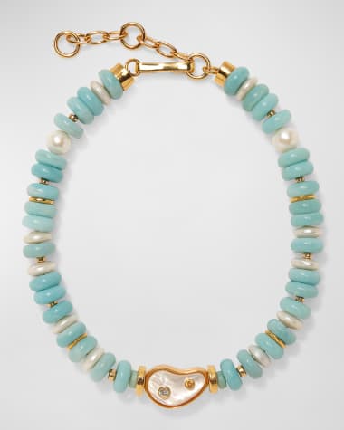 Lizzie Fortunato GODDESS COLLAR IN PEARL LAGOON
