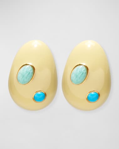 Lizzie Fortunato MINI ARP EARRINGS IN STUDDED CREAM