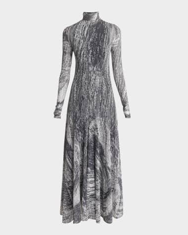 Proenza Schouler Gemma Printed Tulle Jersey Dress