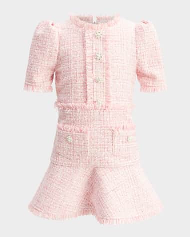 Bardot Junior Girl's Ruby Fringe Trim Boucle Dress, Size 7-14