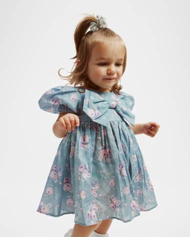Bardot Junior Girl's Mercer Puff Sleeve Floral Embroidered Mini Dress, Size 6M-3