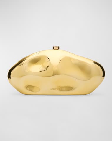Cult Gaia The Caldera Metallic Clutch Bag