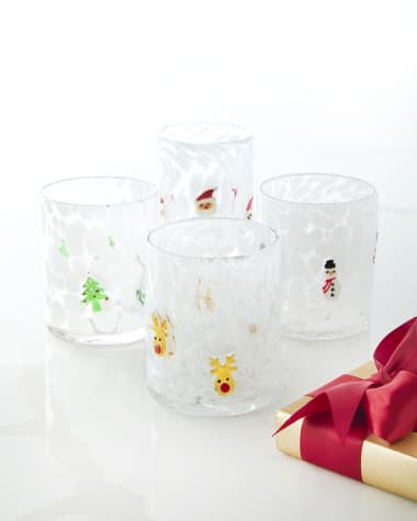 Neiman Marcus Holiday Small Tumblers, Set of 4
