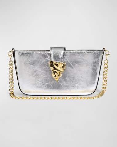 Alexis Bittar The Crumple Convertible Metallic Leather Crossbody Bag