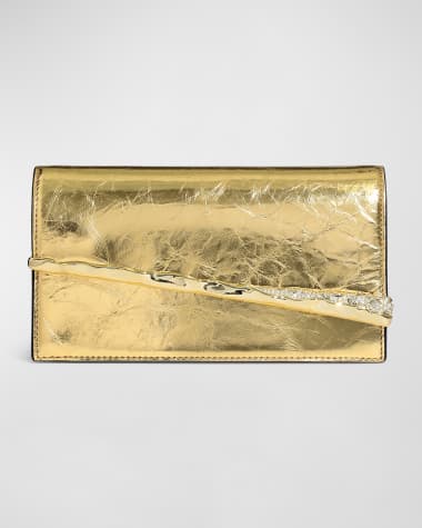 Alexis Bittar Golden Angular Convertible Leather Crossbody Bag