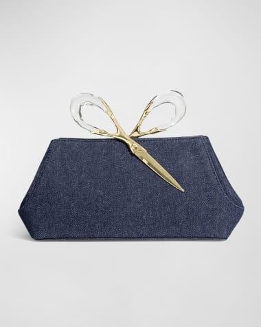 Alexis Bittar The Scissor Denim Clutch Bag