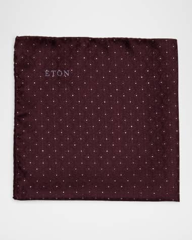 Eton Men's Silk Tonal Medallion Pocket Square
