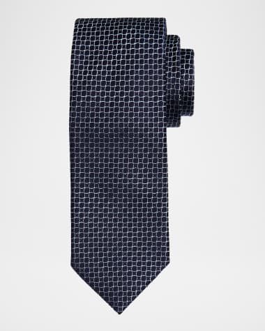 Eton Men's Woven Geometric Silk Tie