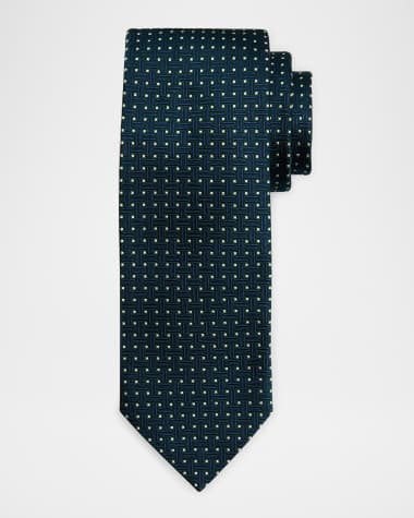 Eton Men's Geometric Dot Silk Tie