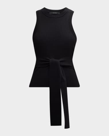 Toccin Molly Sleeveless Racerback Tie-Front Top