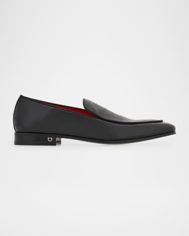 Ferragamo Men's Bloom Lizard-Effect Leather Loafers