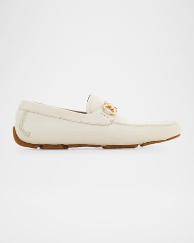 Ferragamo Men's Parigi Leather Gancini-Bit Driver Loafers