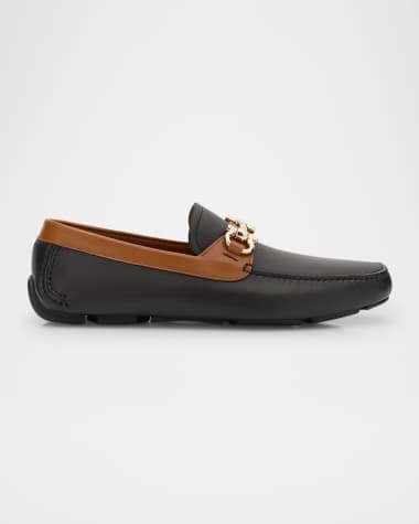 Ferragamo Men's Parigi Gancini-Buckle Leather Drivers