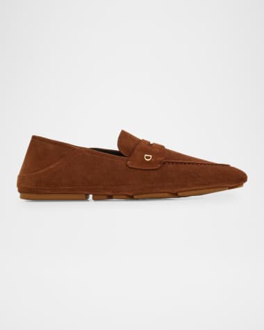 Ferragamo Men's Billion Folding Suede Loafers