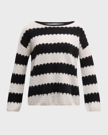 Neiman Marcus Cashmere Collection Cashmere Striped Tunic