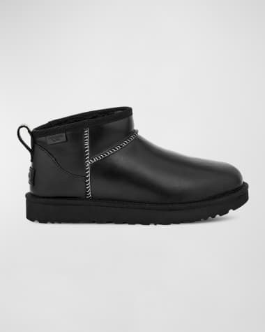 UGG Classic Ultra Mini Leather Cozy Ankle Boots