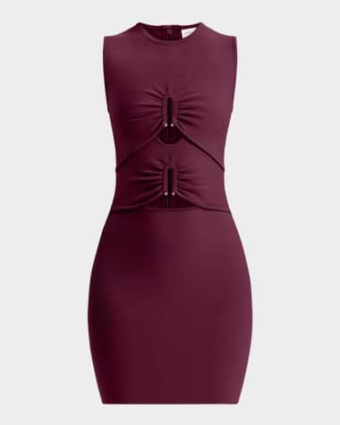 Herve Leger June Tiered U-Ring Sleeveless Mini Dress