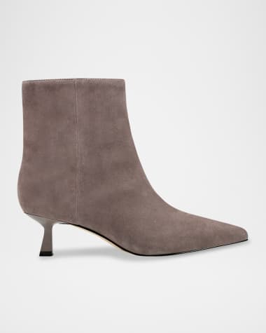 Marc Fisher LTD Leather Kitten Zip Booties