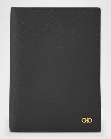 Ferragamo Men's Micro-Gancio Leather Passport Holder