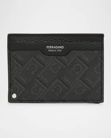 Ferragamo Men's Monogram Card Holder with Pullout ID Window