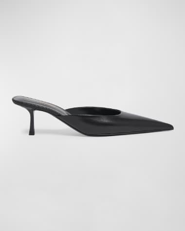 Saint Laurent Barbara Leather Mule Pumps