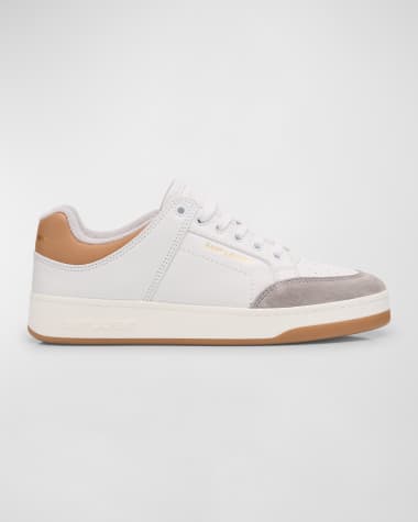 Saint Laurent Mixed Leather Low-Top Sneakers