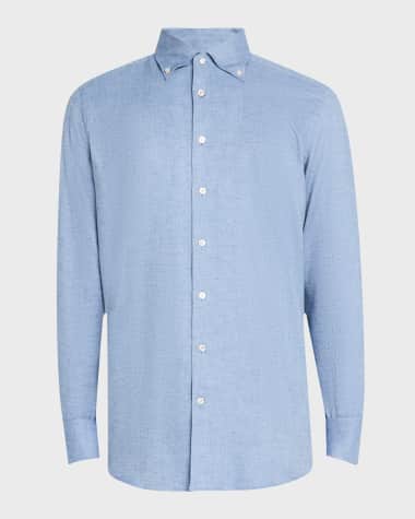 Emanuel Berg Men's Herringbone Flannel Sport Shirt