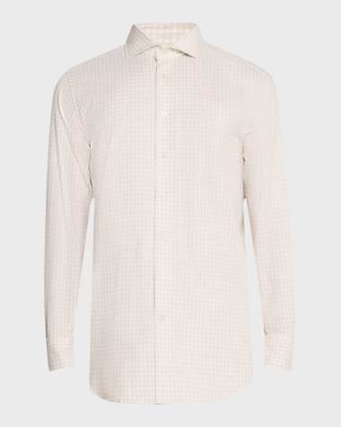 Emanuel Berg Men's Gingham Brushed Twill Sport Shirt