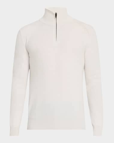 Brioni Men's Cashmere Quarter-Zip Sweater