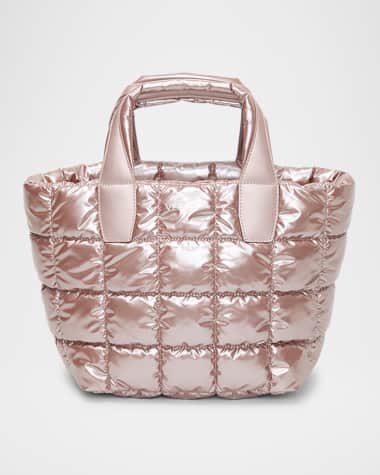 VeeCollective Porter Small Metallic Quilted Tote Bag