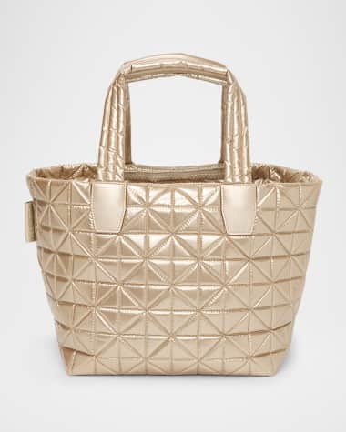 VeeCollective Small Metallic Quilted Tote Bag