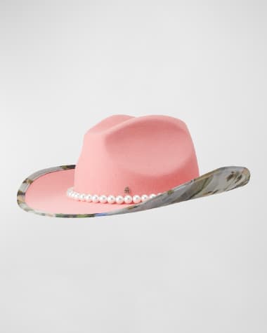 Maison Michel Austin Pearly Wool Felt Cowboy Hat