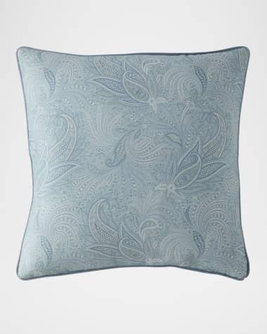 Etro Calathea Embroidered Pillow with Cord, 24" Square