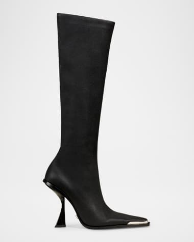 Cult Gaia Dante Pointed Leather Knee Boots