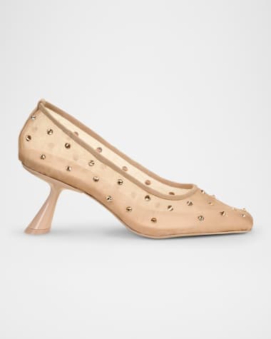 Cult Gaia Winnie Crystal Mesh Pumps