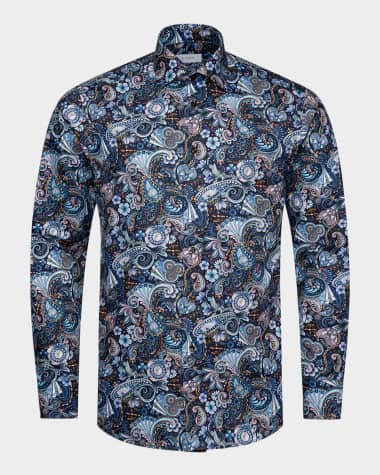 Eton Men's Signature Twill Paisley Contemporary-Fit Dress Shirt