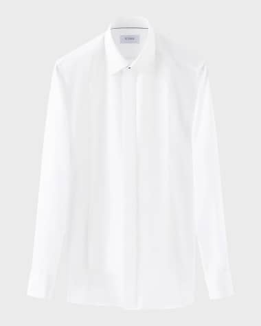 Eton Men's Stripe Bib-Front Contemporary Fit Dress Shirt
