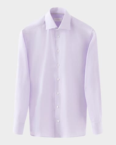 Eton Men's Elevated Twill Micro-Houndstooth Contemporary-Fit Dress Shirt