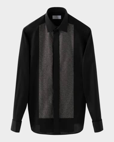 Eton Men's Evening Jacquard Bib Slim-Fit Dress Shirt