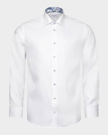 Eton Men's Signature Textured Twill Slim Fit Dress Shirt