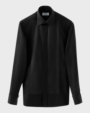 Eton Men's Fine Stripe Bib-Front Contemporary Fit Evening Shirt