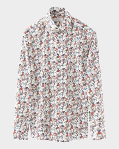 Eton Men's Elevated Floral Twill Contemporary-Fit Dress Shirt