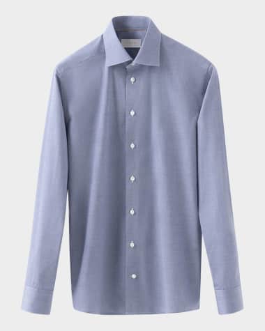 Eton Men's Elevated Chambray Poplin Contemporary-Fit Dress Shirt
