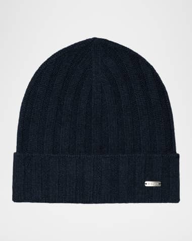 Eton Men's Cashmere Ribbed Knit Beanie Hat