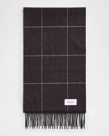 Eton Men's Wool Prince of Wales Scarf