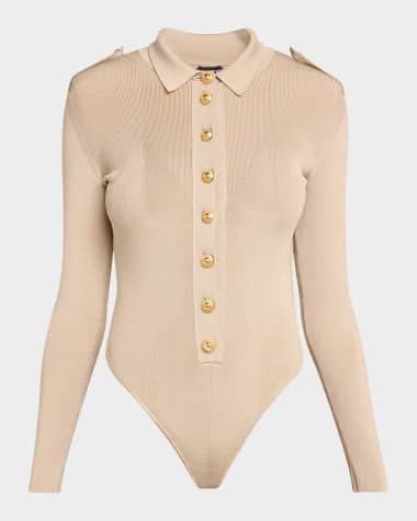 TOM FORD Button-Front Polo Bodysuit