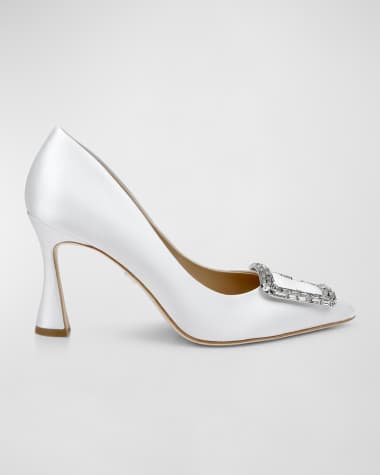 Badgley Mischka Aubree Silk Buckle Pumps